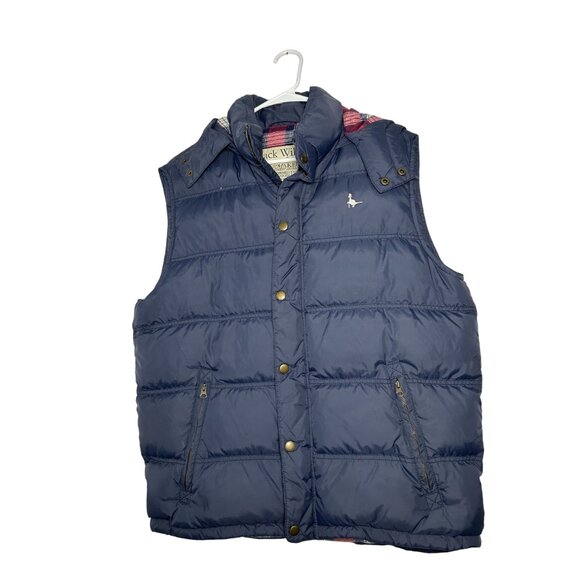 Men’s Jack Wills Gilet Body Warmer Quilted With Hooded  Large Navy Blue - Picture 13 of 13